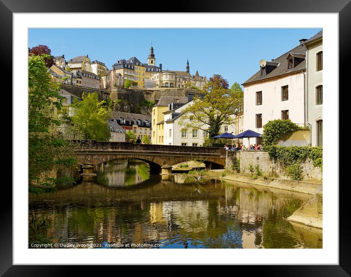 Tranquil Alzette Bridge Framed Mounted Print by Dudley Wood