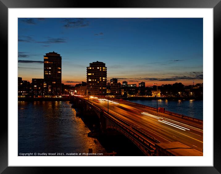 Captivating Vauxhall Bridge Rush Framed Mounted Print by Dudley Wood
