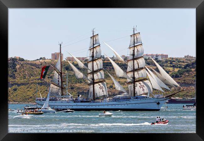 Majestic Sagres Sailing with Wind Power on the Tag Framed Print by Dudley Wood