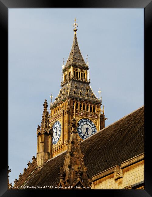 Big Ben clock face Framed Print by Dudley Wood