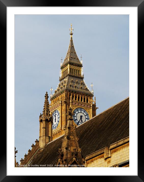 Big Ben clock face Framed Mounted Print by Dudley Wood