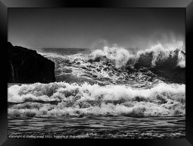Majestic Monochrome Waves Framed Print by Dudley Wood