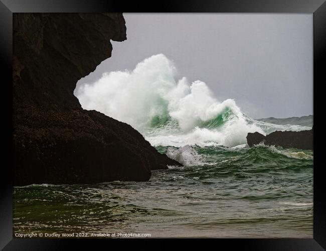 Majestic Ocean Waves Framed Print by Dudley Wood