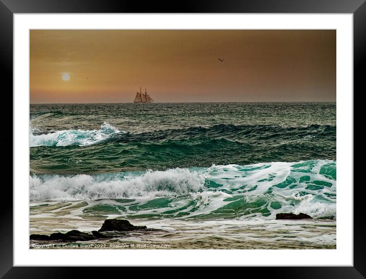 Majestic Grand Banks Schooner Framed Mounted Print by Dudley Wood