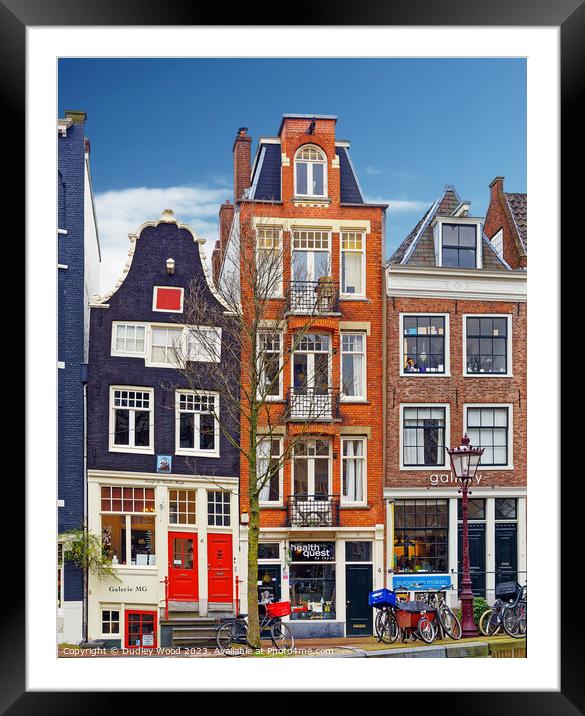 Narrow houses Amsterdam 2 Framed Mounted Print by Dudley Wood