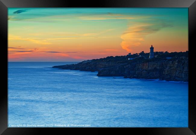 Cascais Bay sunset Framed Print by Dudley Wood