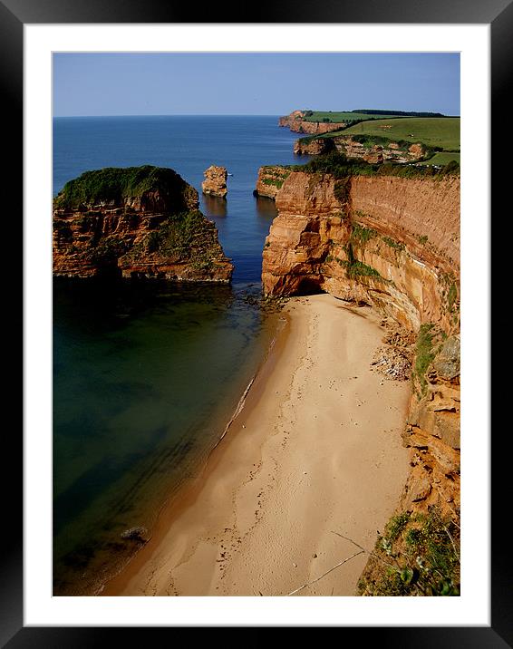 Ladram Bay in England Framed Mounted Print by nick pautrat