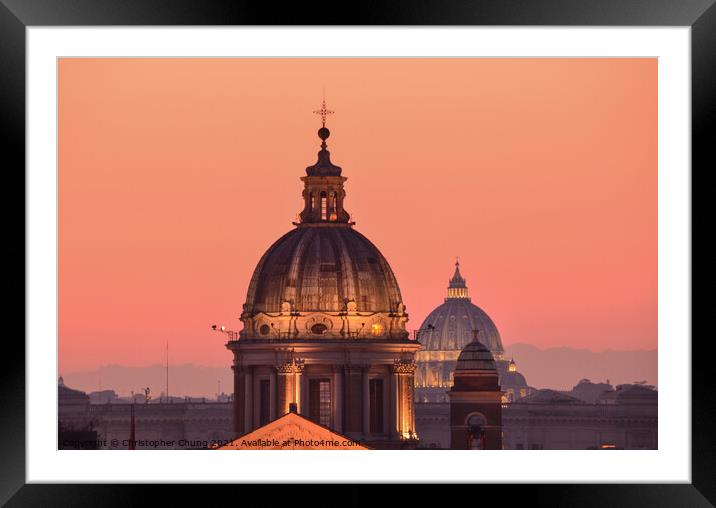 Rome's evening horizon  Framed Mounted Print by Chris Chung