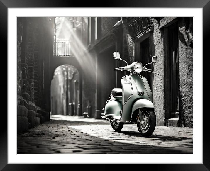 Classic Scooter Mood Framed Mounted Print by Artificial Adventures