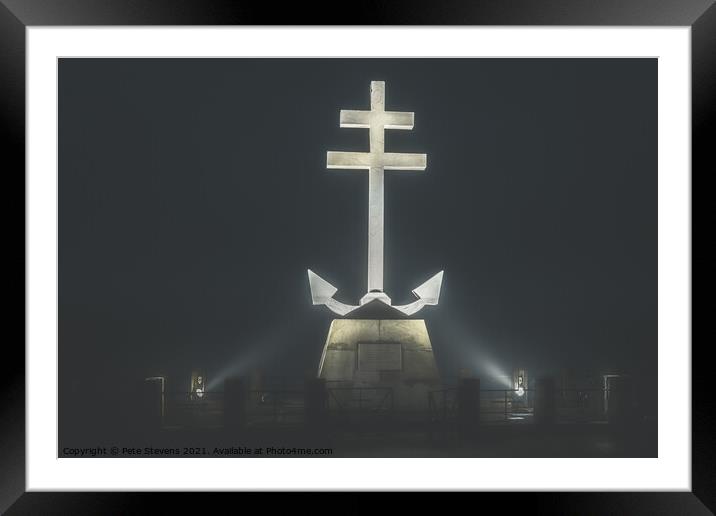Free French Memorial in fog Framed Mounted Print by Pete Stevens