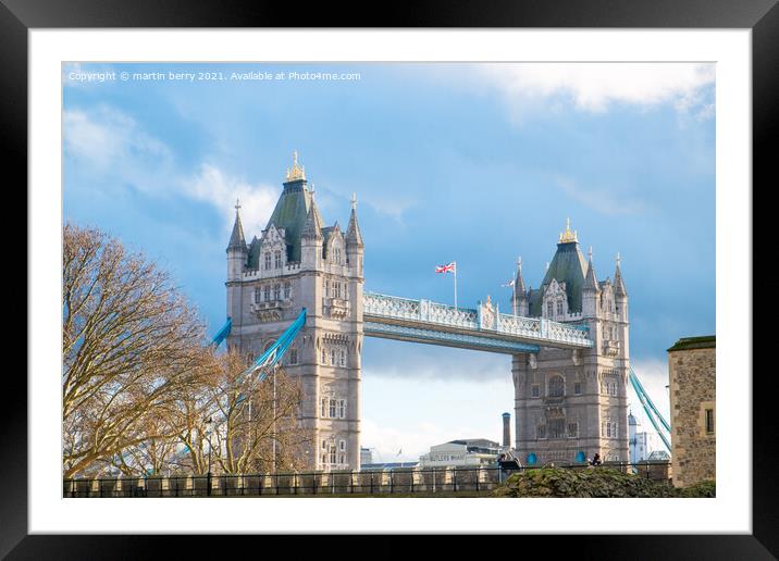 Tower Bridge London Framed Mounted Print by martin berry