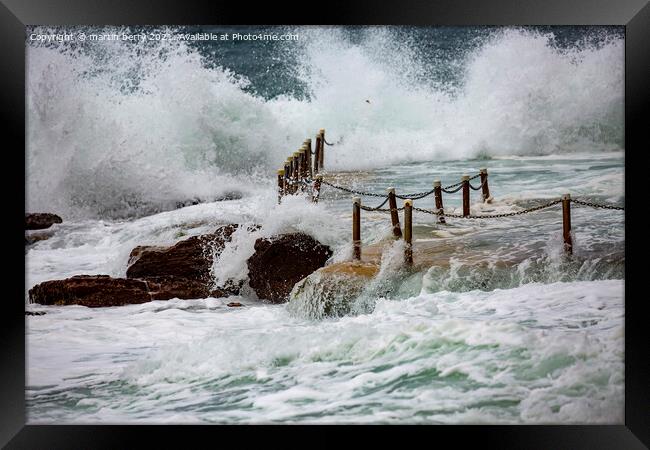 Strong Surf hits Sydney and the East Coast Framed Print by martin berry