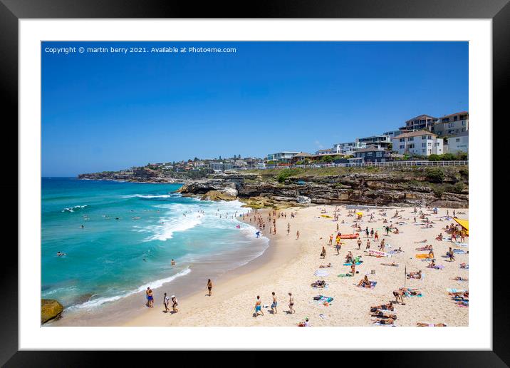 Tamarama Beach in Sydney Summers Day Framed Mounted Print by martin berry