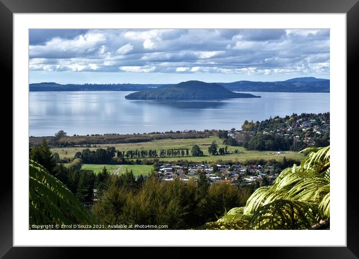 Lake Rotorua Panorama Framed Mounted Print by Errol D'Souza