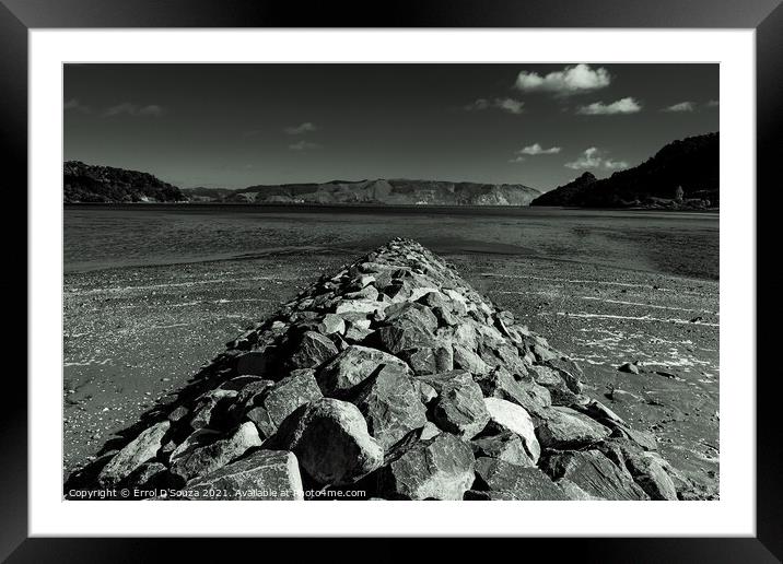 Black and White Rock Wall  Framed Mounted Print by Errol D'Souza