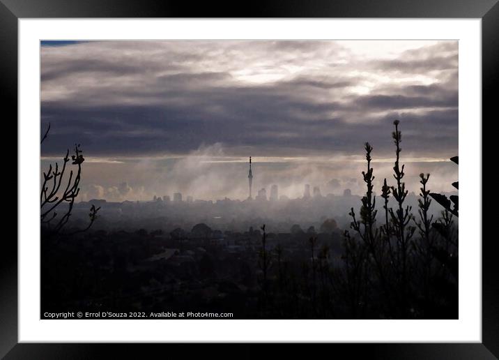 Auckland City in the misty morning light Framed Mounted Print by Errol D'Souza