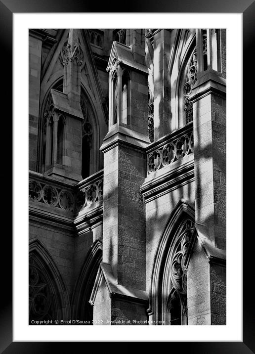 St. Patrick's Cathedral Facade Architectural Details Framed Mounted Print by Errol D'Souza