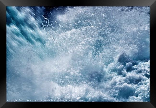 Huka Falls Rapid Whitewater - scene 3 Framed Print by Errol D'Souza