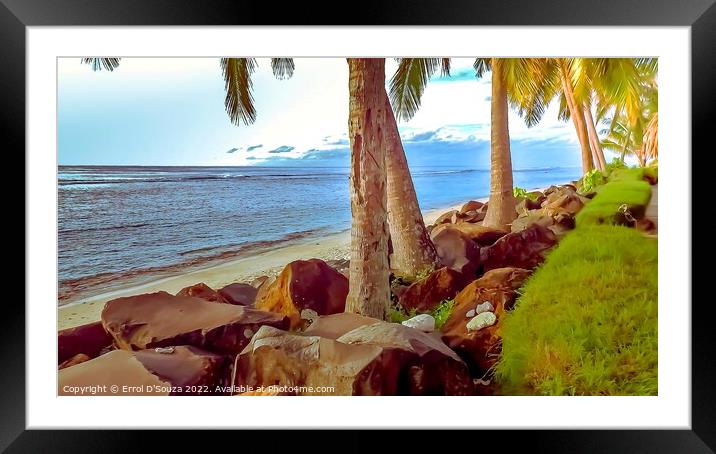 Polynesian  Beachscape Framed Mounted Print by Errol D'Souza