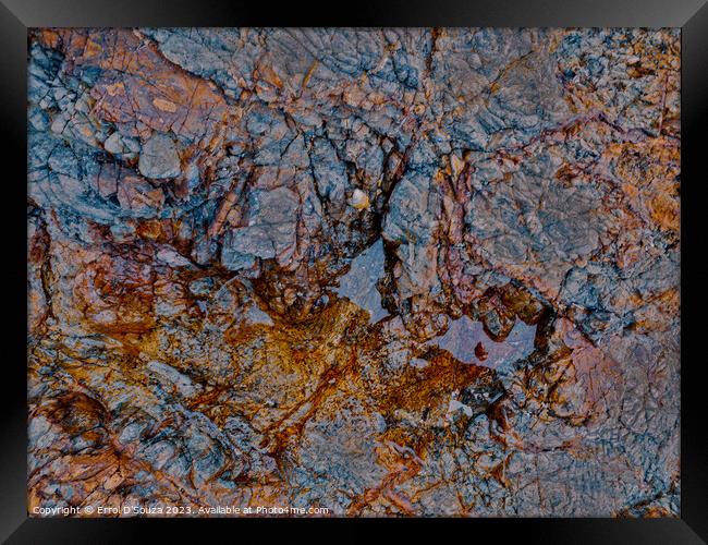 Abstract Rock Textures Framed Print by Errol D'Souza