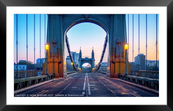 Hammersmith Bridge Sunrise Framed Mounted Print by James Brodnicki