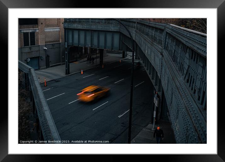 New York Taxi Framed Mounted Print by James Brodnicki