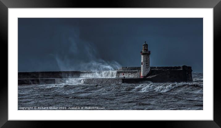 Storm in the Port Framed Mounted Print by Richard Stoker