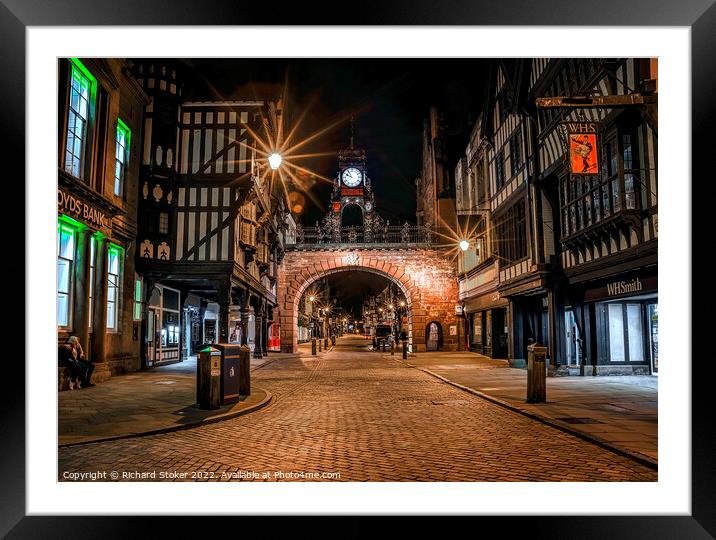 A Quiet Night In Chester Framed Mounted Print by Richard Stoker