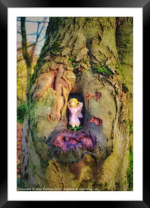 Fairy on the tree Framed Mounted Print by Arion Espinola