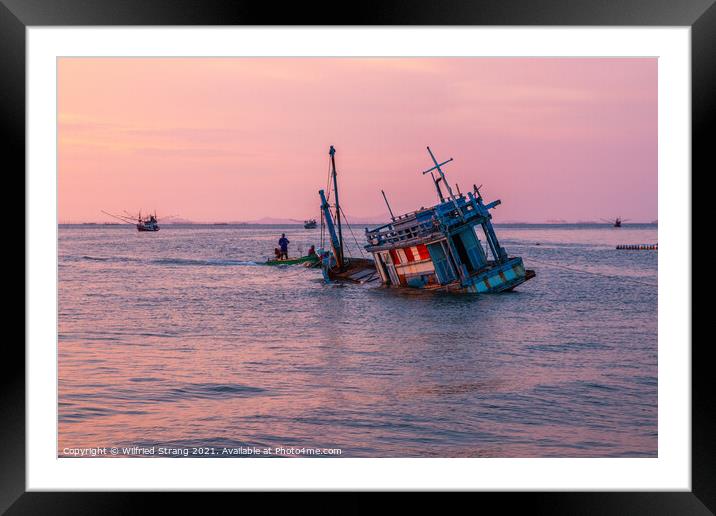 an old ship on the sea at the Gulf of Thailand	 Framed Mounted Print by Wilfried Strang