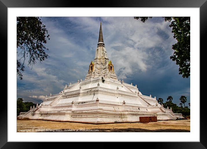 Wat Phu Khao Tong in Ayutthaya Thailand Framed Mounted Print by Wilfried Strang