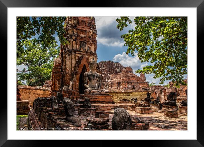 Wat Mahathat in Ayutthaya Thailand Southeast Asia Framed Mounted Print by Wilfried Strang