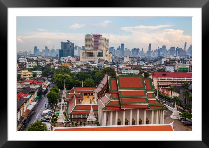 view to the cityscape of Bangkok Thailand Asia Framed Mounted Print by Wilfried Strang
