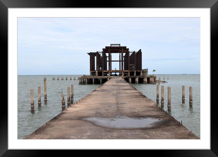 A never finished and abandoned Thai temple at the sea Framed Mounted Print by Wilfried Strang