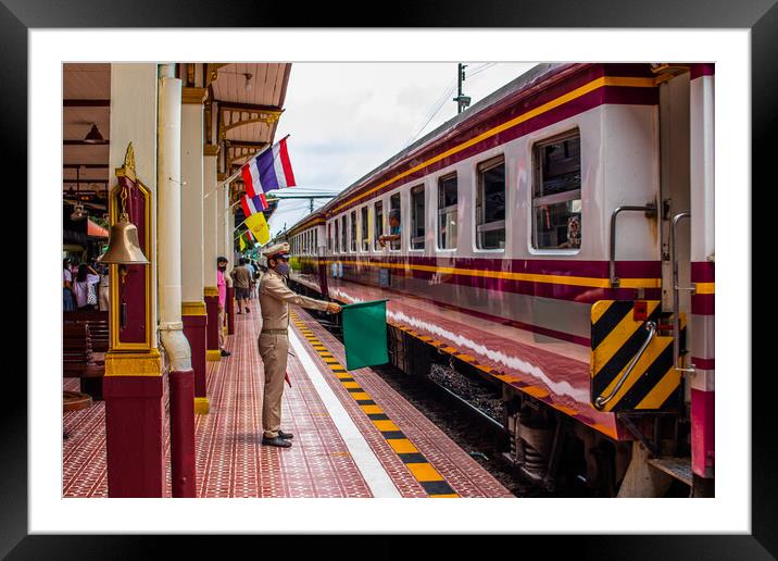 the area of a train platform in Ayutthaya Thailand Southeast Asia Framed Mounted Print by Wilfried Strang