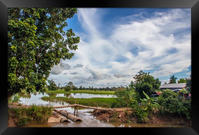 beautiful landscape and nature of Sisaket in the northeast of Thailand Framed Print by Wilfried Strang