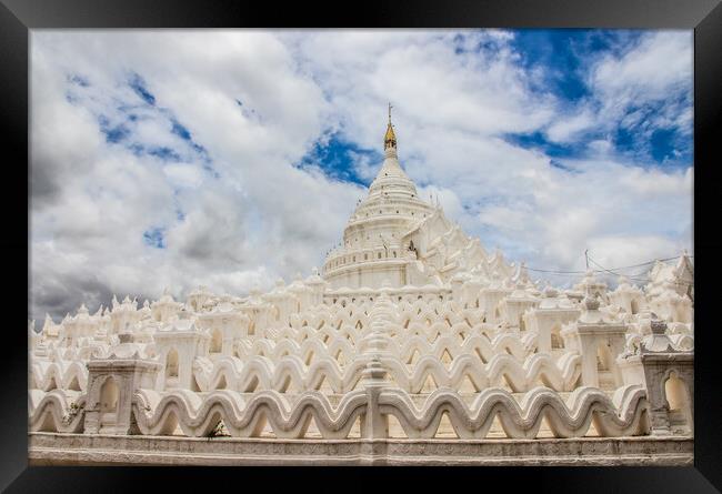 Hsinbyume Pagoda in Mandalay Mingun Myanmar Burma Framed Print by Wilfried Strang
