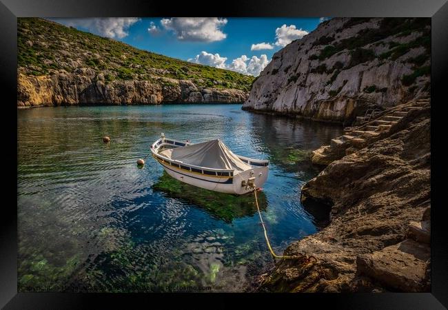 Beautiful scenery coastline of the Maltese Islands Framed Print by Maggie Bajada