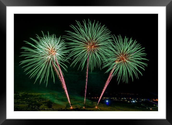 Magical Fireworks Display Framed Mounted Print by Maggie Bajada