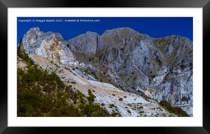 White mountain of Tuscany Mountains, Italy Framed Mounted Print by Maggie Bajada