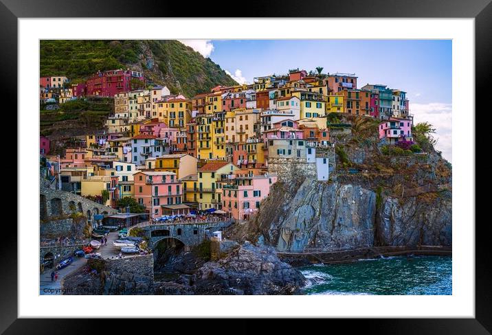 Picturesque Colorful Town of Cinque Terre, Italy. Framed Mounted Print by Maggie Bajada