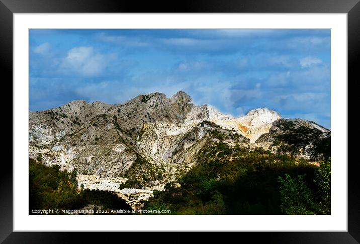 Beautiful Mountains of Carrara in Tuscany, Italy Framed Mounted Print by Maggie Bajada