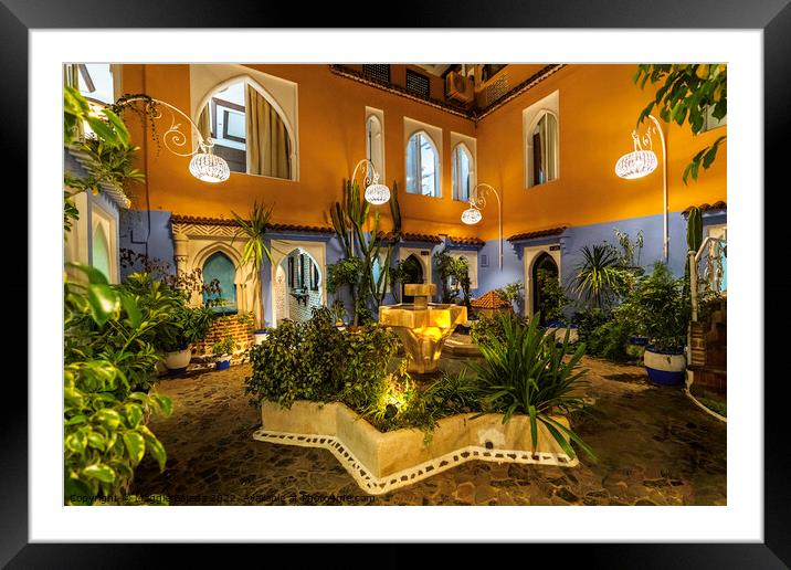 Colorful Architecture of Chefchoueon, Morocco. Framed Mounted Print by Maggie Bajada