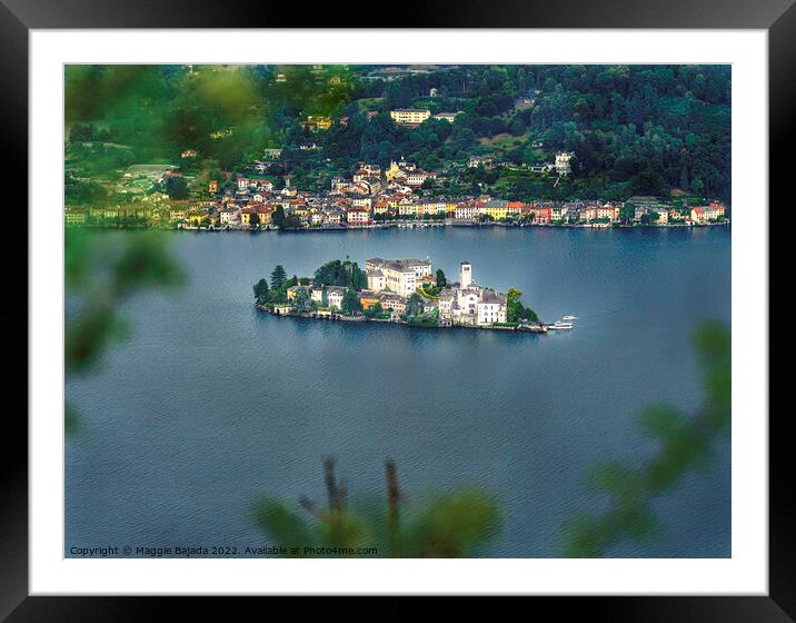 Picturesque of Orta San Giuliano Island in Italy. Framed Mounted Print by Maggie Bajada