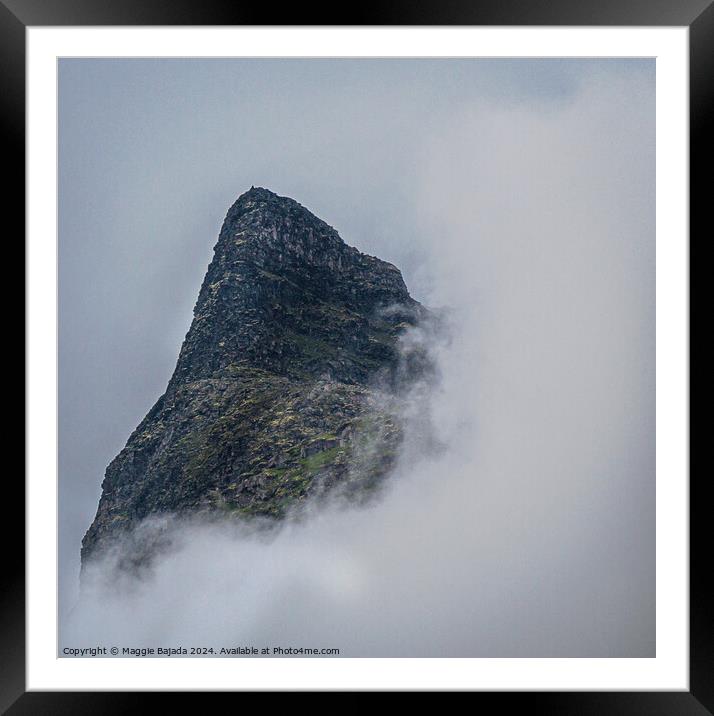 Mountain covered with clouds  Framed Mounted Print by Maggie Bajada