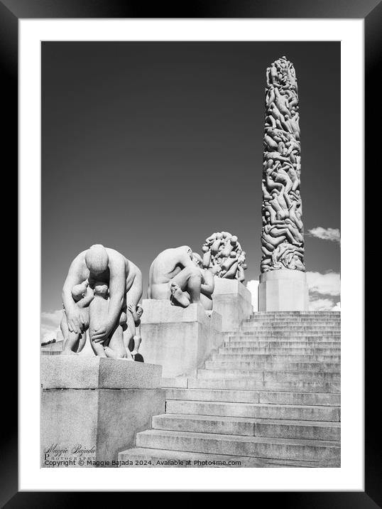 Monochrome of Body Sculptures, Norway Framed Mounted Print by Maggie Bajada