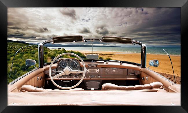 Beach from open top car Framed Print by Tim Shaw