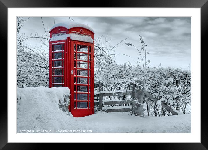 Red Box Framed Mounted Print by Tim Shaw