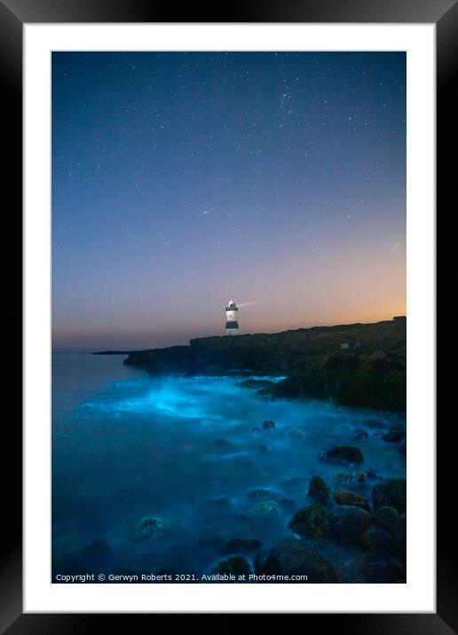 Bioluminescent Plankton at Penmon, Wales Framed Mounted Print by Gerwyn Roberts