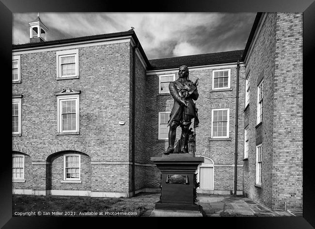 Building with statue of Cromwell in Warrington, UK Framed Print by Ian Miller